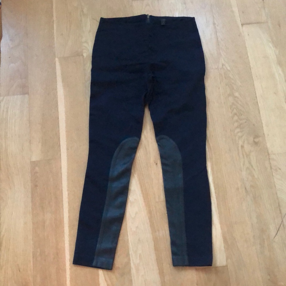 J.Crew blue pants black leather
